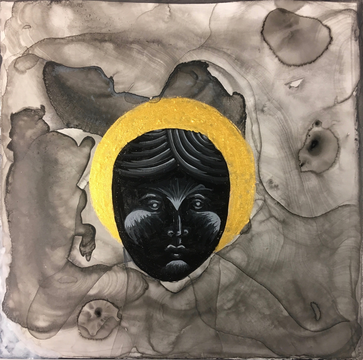 Dark Angle study 1, 2018,  6" x 6", acrylic on board